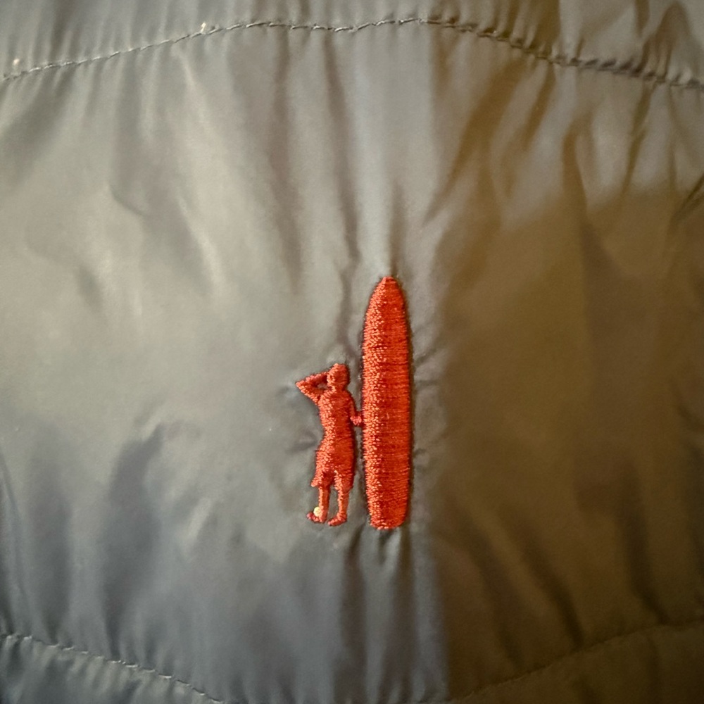Puffer Jacket with Red Surf Dog Embroidery